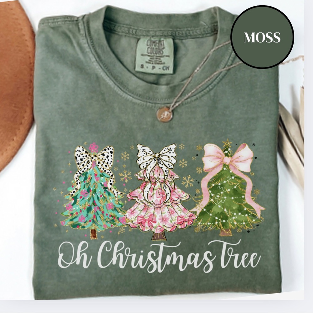Comfort Colors Christmas Tree Graphic Tshirt,  S-3X